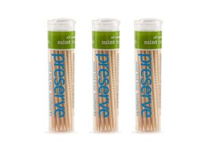 3 pack of 35 preserve mint tea tree flavored toothpicks bundled by maven gifts