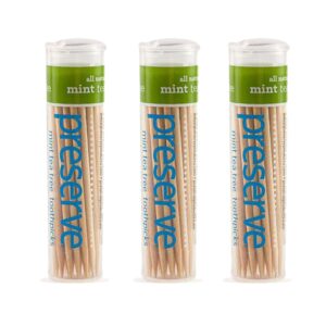 3 Pack of 35 Preserve Mint Tea Tree Flavored Toothpicks bundled by Maven Gifts