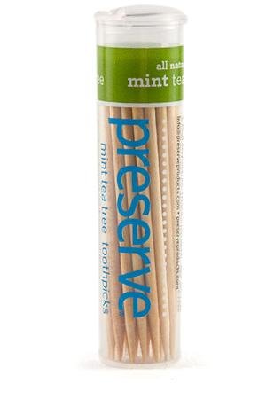 3 Pack of 35 Preserve Mint Tea Tree Flavored Toothpicks bundled by Maven Gifts