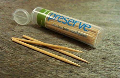 3 Pack of 35 Preserve Mint Tea Tree Flavored Toothpicks bundled by Maven Gifts