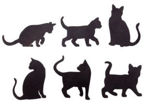 fox valley traders cat silhouette fridge magnets, set of 6, black, one size fits all
