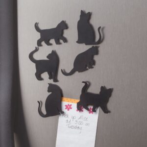 Fox Valley Traders Cat Silhouette Fridge Magnets, Set of 6, Black, One Size Fits All