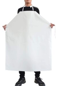 amz white disposable aprons for adults 28 x 36 inches. pack of 10 large 60 gsm microporous heavy duty disposable aprons adults for painting. disposable apron for painting