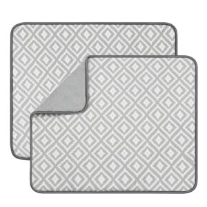 subekyu dish drying mat for kitchen counter, microfiber absorbent kitchen sink drying drainer/rack pads, light grey, 2pcs