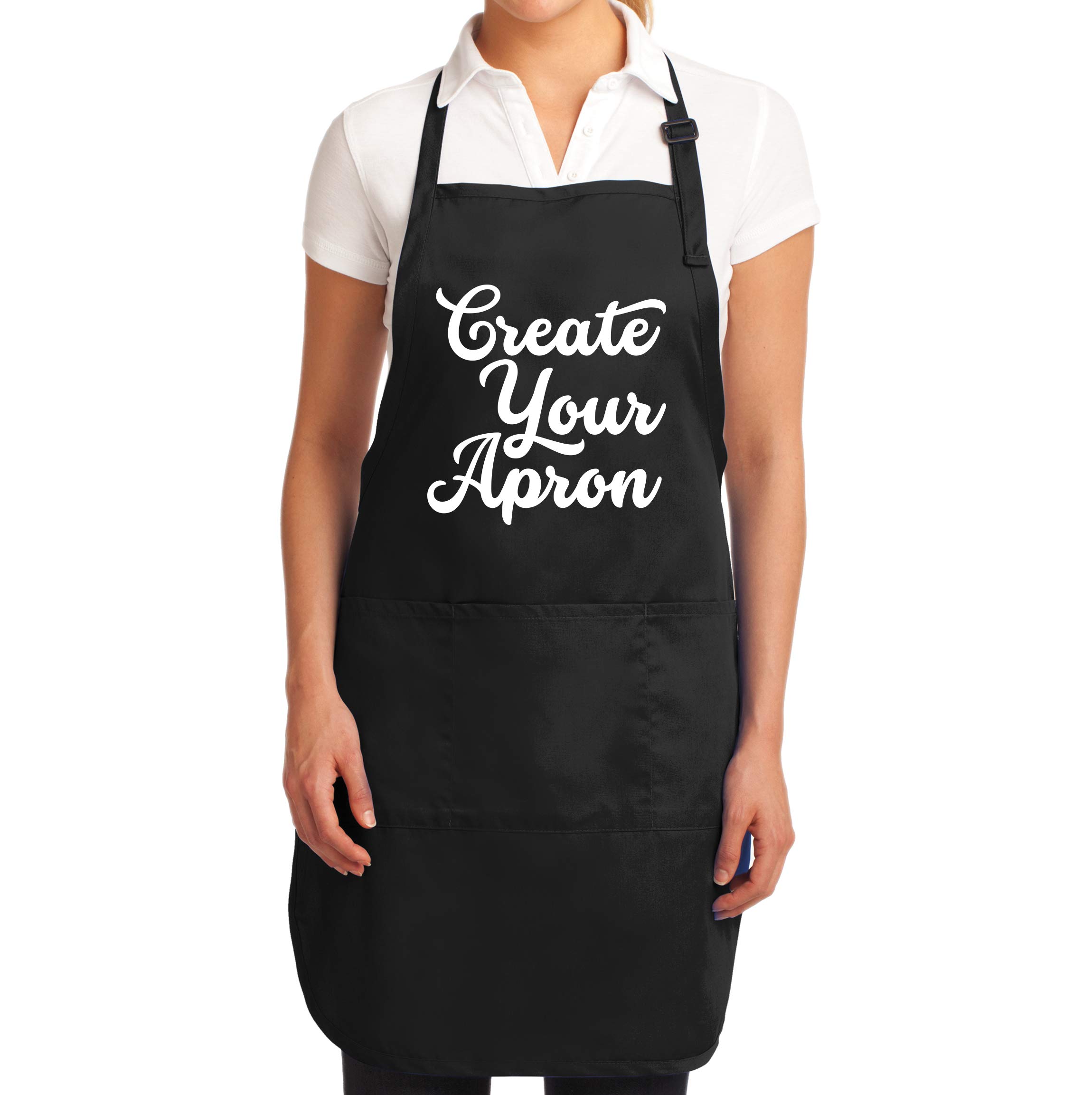 TEEAMORE Custom Grill Aprons for Women Men Add Your Text Personalized Chef Kitchen Apron