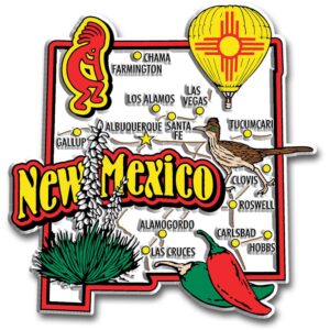 new mexico jumbo state magnet by classic magnets, 3.5" x 3.6", collectible souvenirs made in the usa