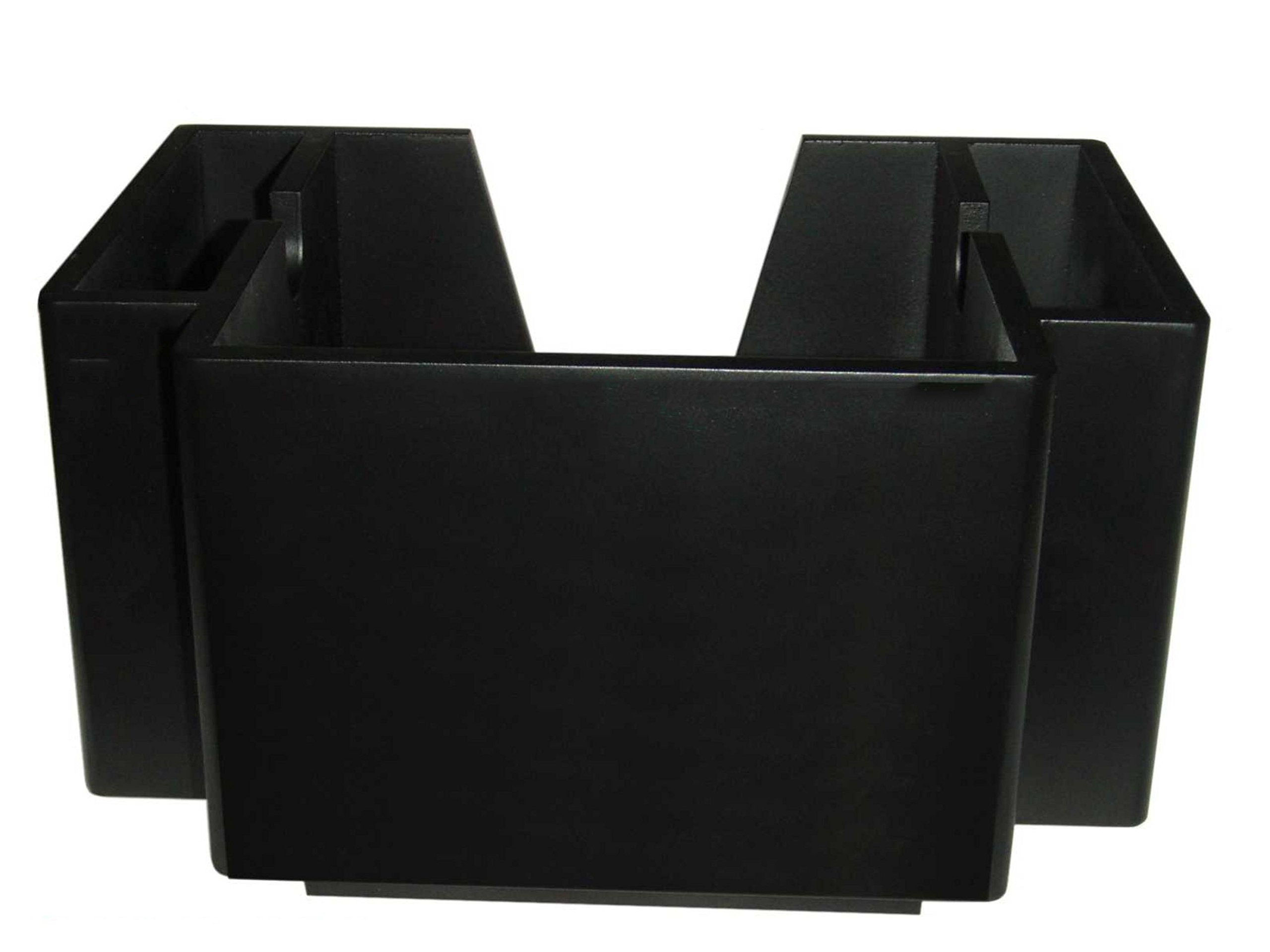 Wooden Classic Black 2 Pocket Napkin Bar Caddy Straw Holder