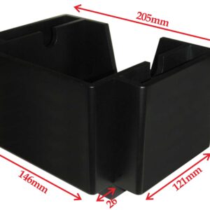 Wooden Classic Black 2 Pocket Napkin Bar Caddy Straw Holder