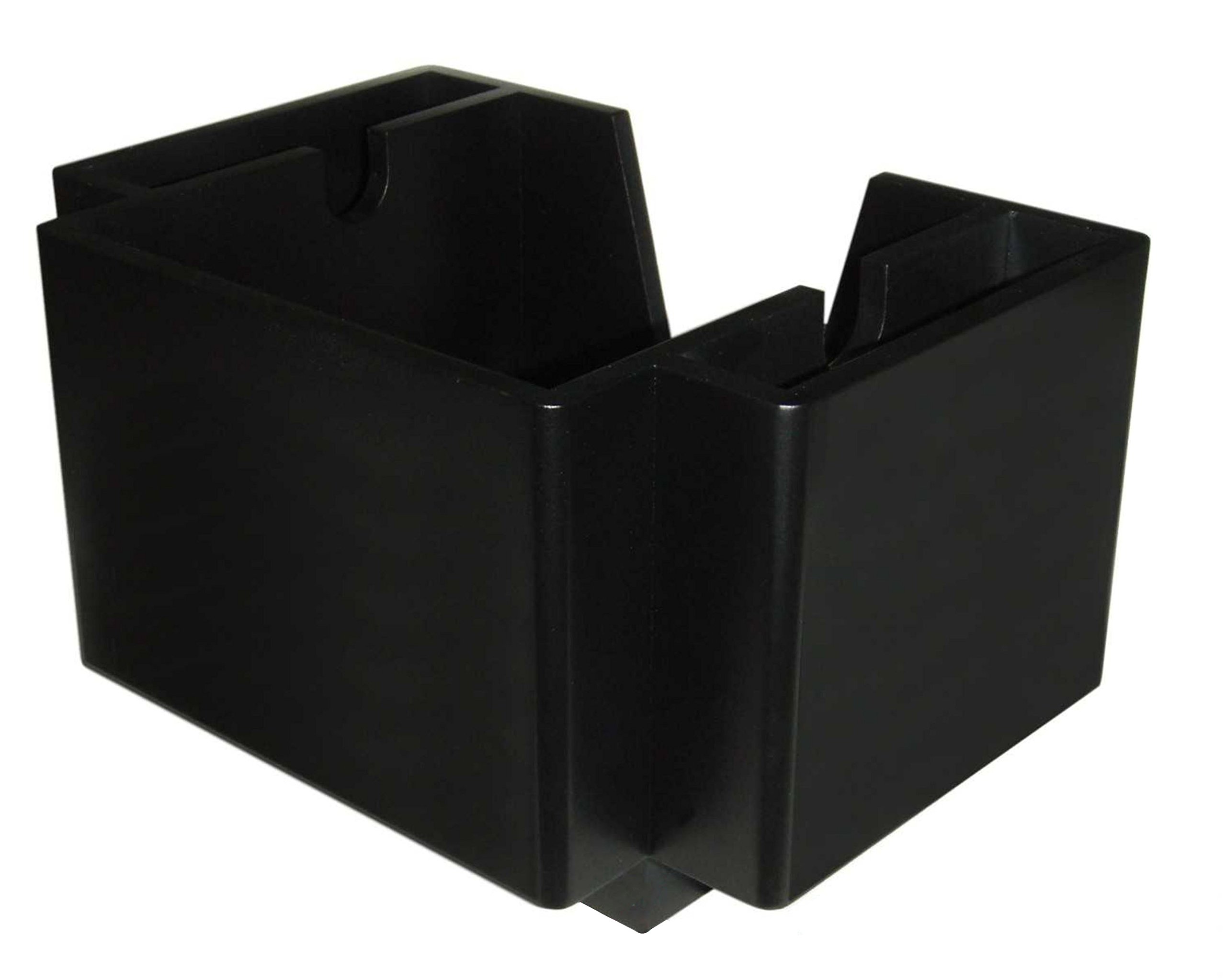 Wooden Classic Black 2 Pocket Napkin Bar Caddy Straw Holder