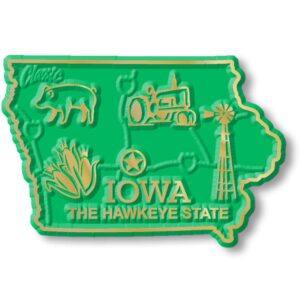 iowa small state magnet by classic magnets, 2.3" x 1.6", collectible souvenirs made in the usa