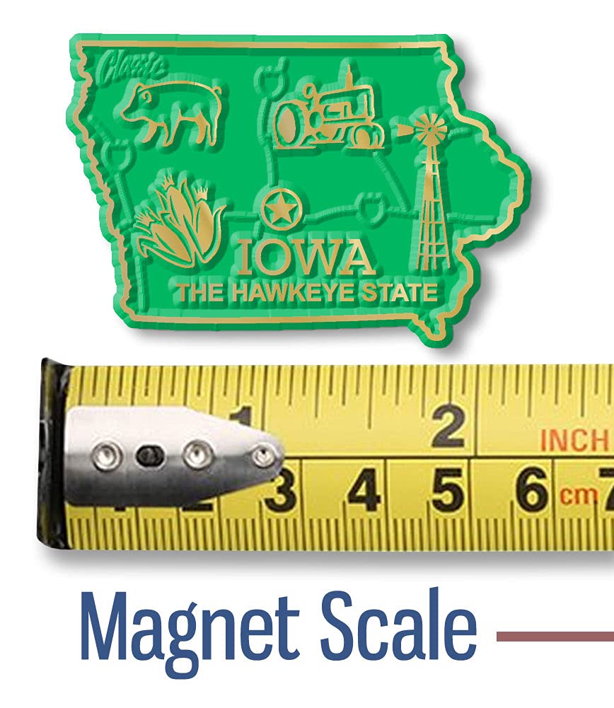 Iowa Small State Magnet by Classic Magnets, 2.3" x 1.6", Collectible Souvenirs Made in The USA