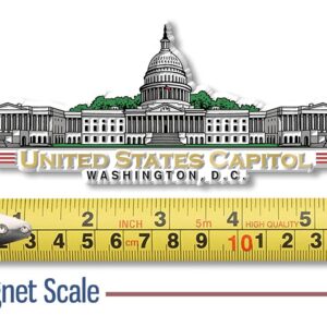 U.S. Capitol Magnet by Classic Magnets, Washington D.C. Series, Collectible Souvenirs Made in The USA, 5.7" x 2.3"