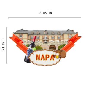 Napa USA Fridge Magnet 3D Classic Wooden Refrigerator Magnets Landmark Handmade Craft Travel Souvenir Gift Collection Decoration -20