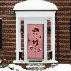 17Pcs Snowman Refrigerator Magnets | Christmas Decorations | Large Red Black Buffalo Plaid Fridge Magnet Stickers | Xmas Holiday Decorations for Fridge | Metal Door | Cabinets | Garage Door