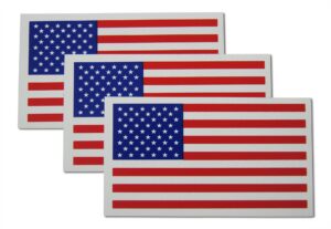 small american flag patriotic military magnets set mini rectangles in classic red, white, & blue us design (3 pieces)