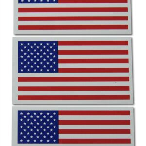 Small American Flag Patriotic Military Magnets Set Mini Rectangles in Classic Red, White, & Blue US Design (3 Pieces)