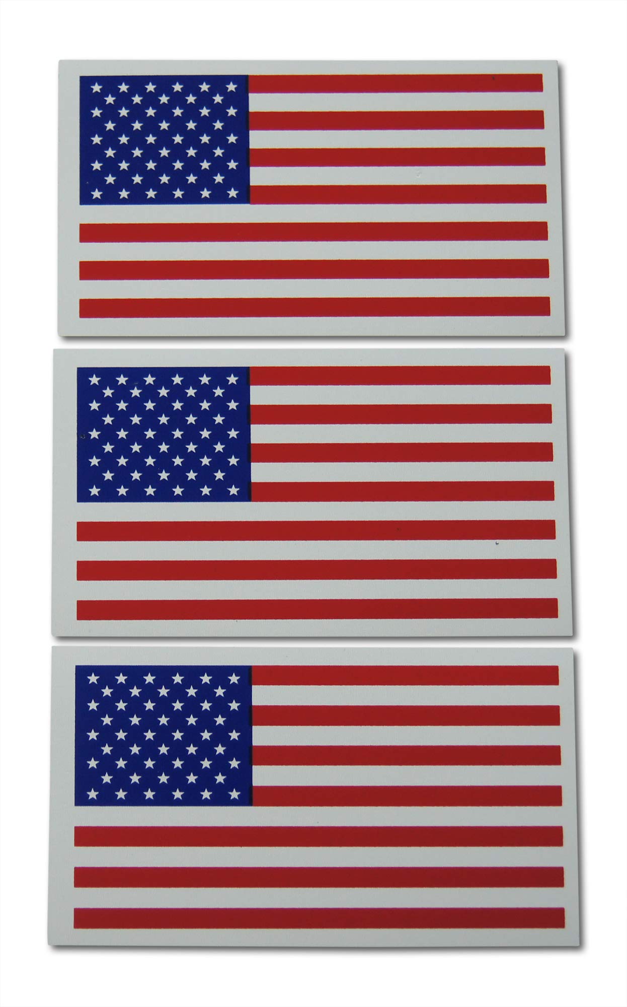 Small American Flag Patriotic Military Magnets Set Mini Rectangles in Classic Red, White, & Blue US Design (3 Pieces)