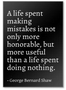 a life spent making mistakes is not onl... - george bernard shaw quotes fridge magnet, black