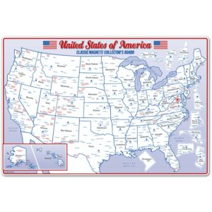 state map magnet collector's metal display board (board only), made in u.s.a.