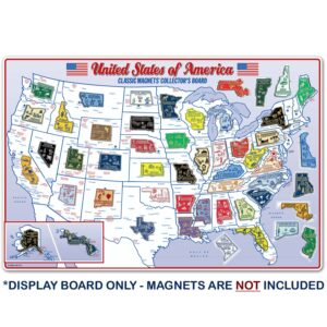 State Map Magnet Collector's Metal Display Board (Board Only), Made in U.S.A.