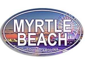 ghaynes distributing magnet oval myrtle beach magnet(south carolina east coast) 3 x 5 inch