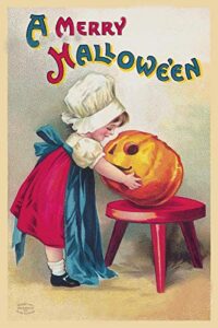 magnet 1911 halloween poster! vintage style eileen clapsaddle postcard magnet vinyl magnetic sheet for lockers, cars, signs, refrigerator 5"