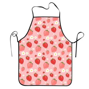 strawberry daydream aprons for women men waterproof bib apron chef aprons for kitchen cooking baking bbq gardening