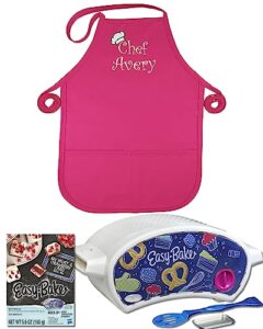 easy bake oven bundle - easy bake oven - personalized kids apron - 1 easy bake mix (included mix may vary)