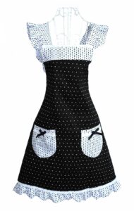hyzrz princess frill lace polka dot kitchen cooking aprons for women with pockets cross back