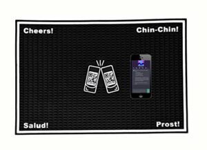 tequixtum im@t bar spill mat for countertop, ai in your home bar with bartend-ai, your own bartender assistant! & cheer up spinning the drink-roulette on your phone/tablet scanning qrc printed on mat