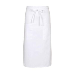 fame two pocket full length bistro apron - f54 - white (wfa79053wh)