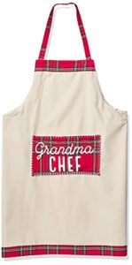 mud pie womens apron, tartan, 34" 27" mud pie grandma chef apron tartan 34 x 27 , grandma, one size us