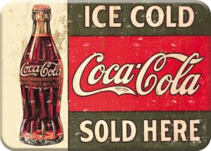 desperate enterprises 1916 ice cold coca-cola refrigerator magnet - funny magnets for office, home & school - made in the usa