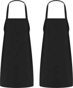 utopia wear chef kitchen bib aprons (2-pack, black)