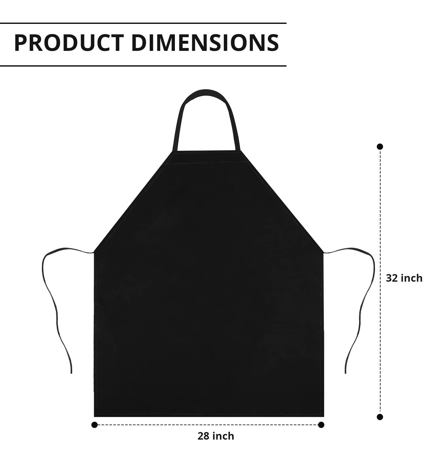 Utopia Wear Chef Kitchen Bib Aprons (2-Pack, Black)