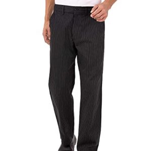 Chef Works Men's Professional Series Chef Pants, Gray Stripe, Medium