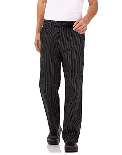 Chef Works Men's Professional Series Chef Pants, Gray Stripe, Medium