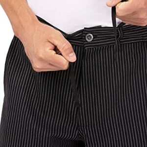 Chef Works Men's Professional Series Chef Pants, Gray Stripe, Medium