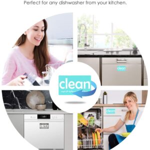 Dishwasher Magnet Clean Dirty Sign - Dishwasher Sign Waterproof and Double Sided Flip with Bonus Metal Plate,Reversible Indicator Works for Dishwasher by A AULIFE