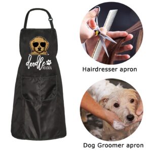 ZJXHPO Doodle Groomer Stylist Apron Golden Doodle Mama Cooking Baking Kitchen Apron Doodle Mom Bib Apron (Doodle apron)