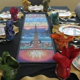 Creation ArtTrivet Heat-Resistant Table Runner and Trivet - Fabric top and Non-Slip Rubber Base (12"x48")