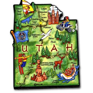 Utah Artwood State Magnet Collectible Souvenir by Classic Magnets