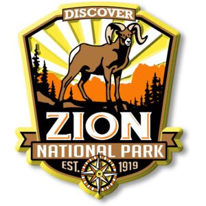 zion national park magnet by classic magnets, 2.8" x 3.3", collectible souvenirs made in the usa