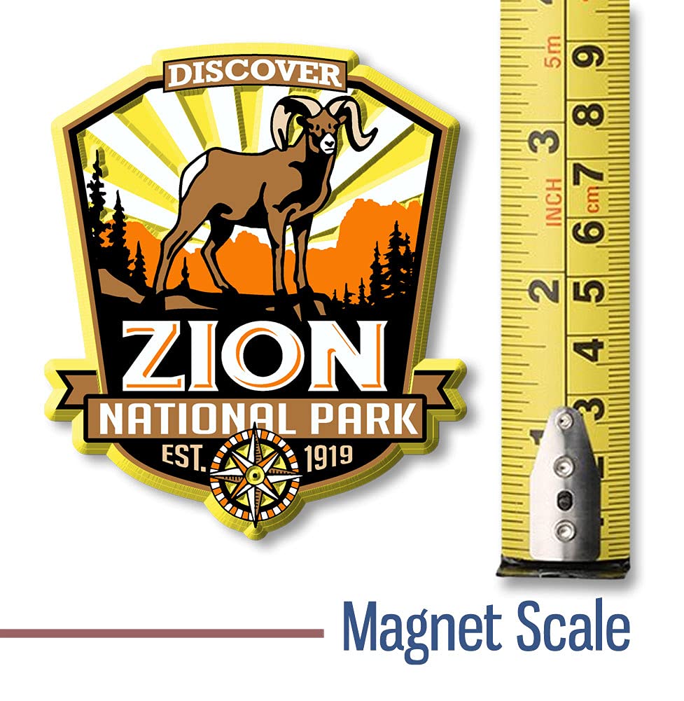 Zion National Park Magnet by Classic Magnets, 2.8" x 3.3", Collectible Souvenirs Made in The USA