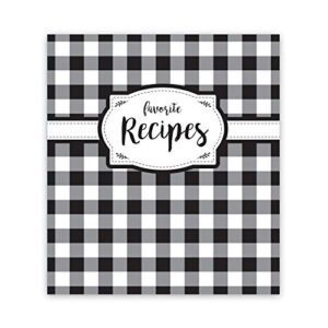 shannon road gifts classic kitchen recipe binder with plastic page protectors and recipe cards, 8 x 9-inches, black & white checker