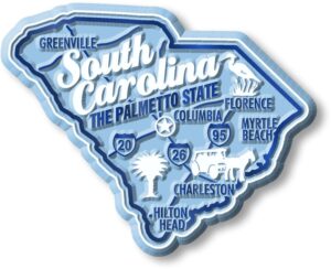 south carolina premium state magnet by classic magnets, 2.9" x 2.3", collectible souvenirs made in the usa