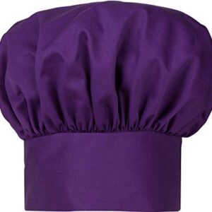 CHEFSKIN Big & Tall 2X XXL Mushroom Chef Hat, Fully Adjustable (Purple)