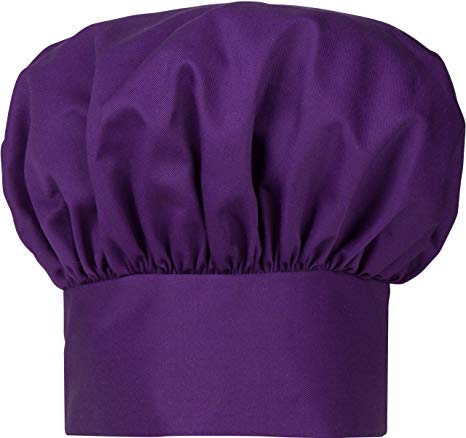 CHEFSKIN Big & Tall 2X XXL Mushroom Chef Hat, Fully Adjustable (Purple)