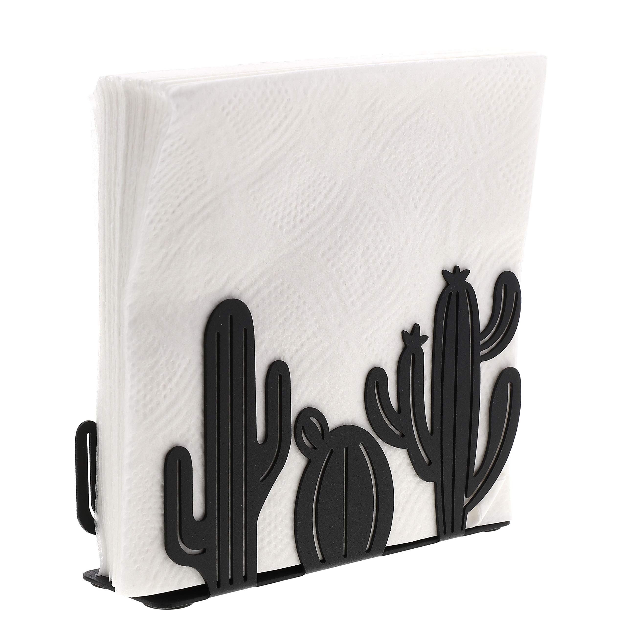 Napkin Holders for Tables Black Metal Cactus Design