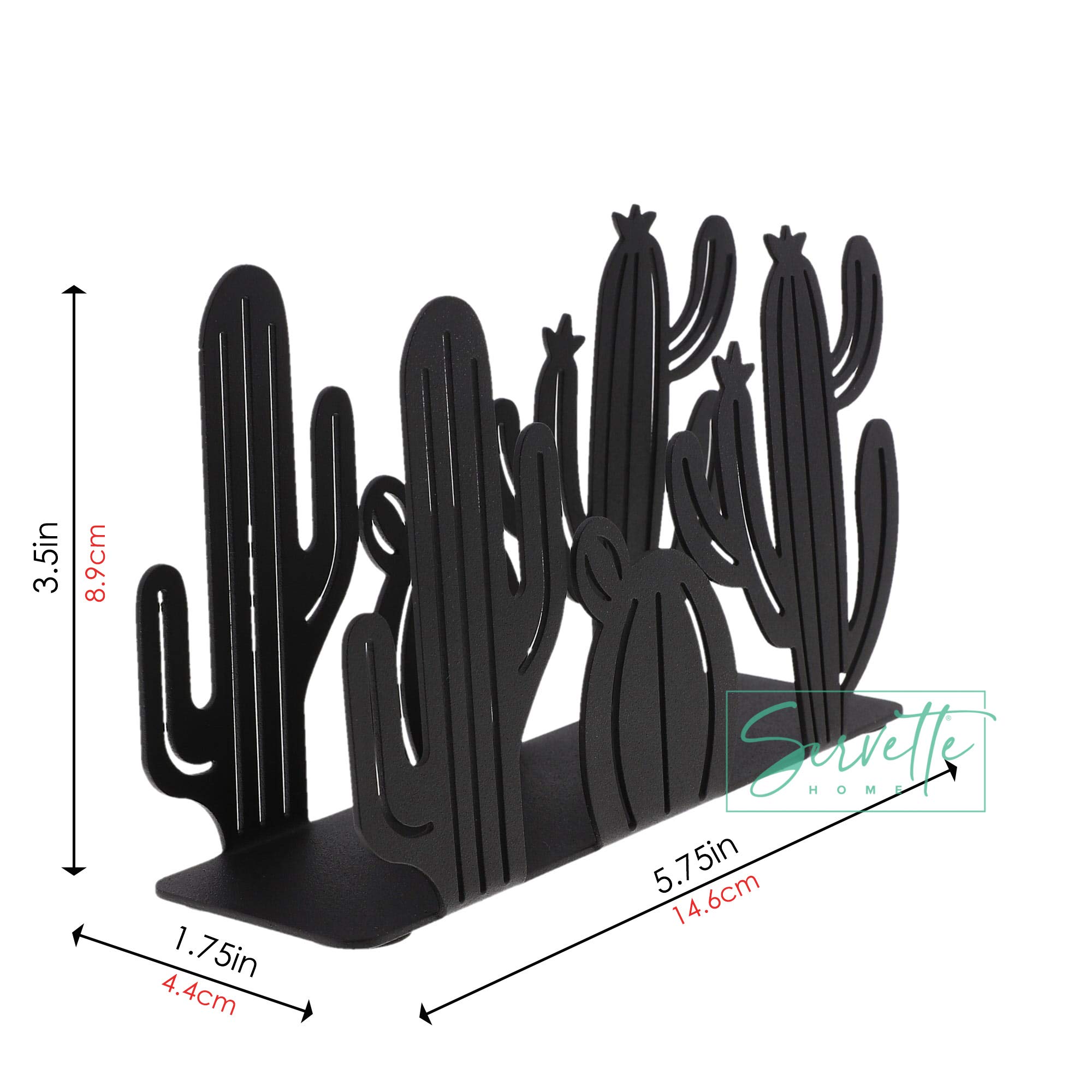 Napkin Holders for Tables Black Metal Cactus Design